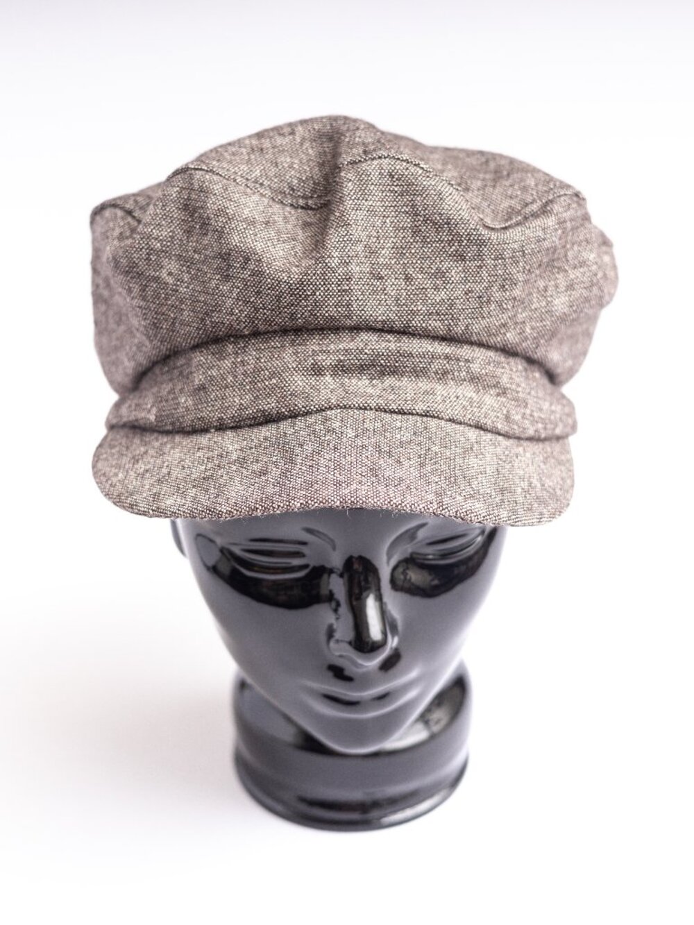 Upcycled Handmade Women's Black Cadet Military Style Hat Flat Cap